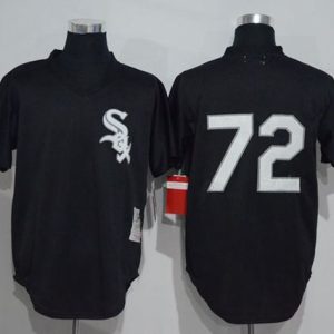Mitchell And Ness 1993 White Sox #72 Carlton Fisk Black Throwback Stitched Jersey