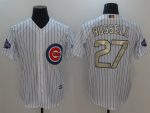 Chicago Cubs #27 Addison Russell White 2017 Gold Program Cool Base Stitched Jersey