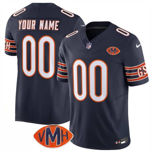 Chicago Bears Custom Navy 2025 F.U.S.E. With VMH Patch Vapor Untouchable Limited Stitched Jersey