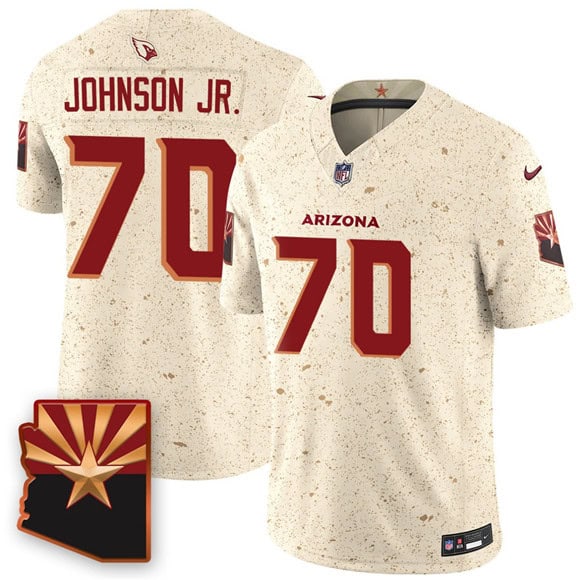Arizona Cardinals #70 Paris Johnson Jr. 2025 F.U.S.E. ¡°Rivalries¡± Vapor Untouchable Limited Football Stitched Jersey
