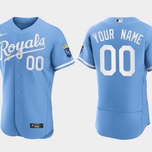 Kansas City Royals Customized Custom Blue Stitched Jersey