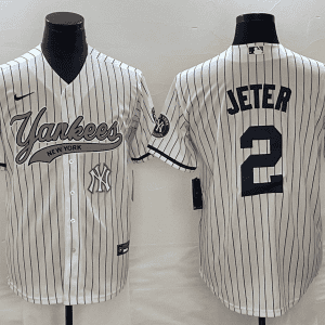 New York Yankees #2 Derek Jeter White With Patch Cool Base Stitched Jersey
