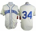 Mariners #34 Felix Hernandez Cream Alternate Cool Base Stitched Jersey