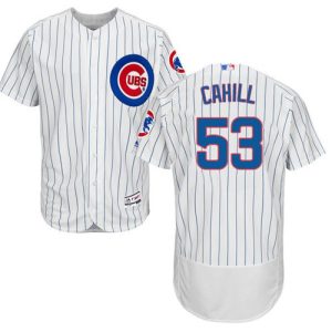 Cubs #53 Trevor Cahill White Flexbase Authentic Collection Stitched Jersey