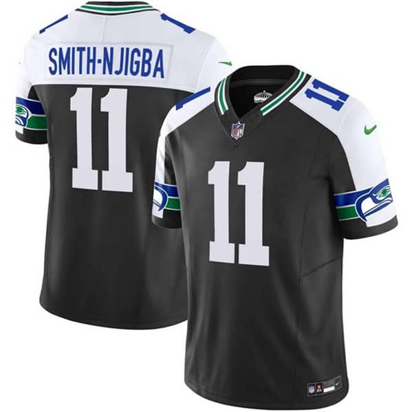 Seattle Seahawks #11 Jaxon Smith-Njigba Black F.U.S.E. Vapor Throwback Limited Stitched Jersey