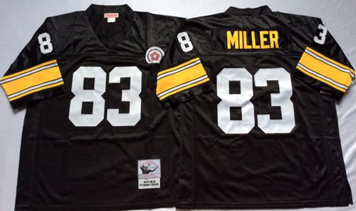 Mitchell And Ness Steelers #83 Heath Miller Black Throwback Stitched Jersey