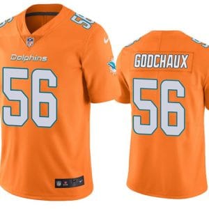 Miami Dolphins #56 Davon Godchaux Orange Vapor Limited Stitched Jersey