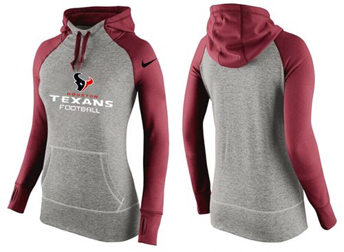 Nike Houston Texans Performance Hoodie Grey Red_2