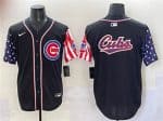 Chicago Cubs Team Big Logo Black 2025 Independence Day Vapor Premier Limited Stitched Jersey