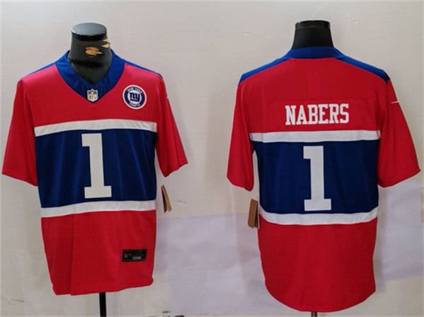 New York Giants #1 Malik Nabers Red 2024 F.U.S.E. With Patch Vapor Untouchable Limited Stitched Jersey