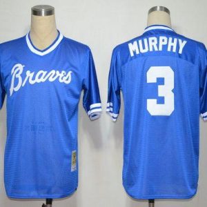 Mitchell And Ness Braves #3 Dale Murphy Blue Throwback Stitched Jersey