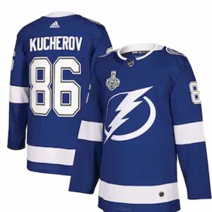 Tampa Bay Lightning #86 Nikita Kucherov Blue Stanley Cup Finals Blue Stitched Adidas Jersey