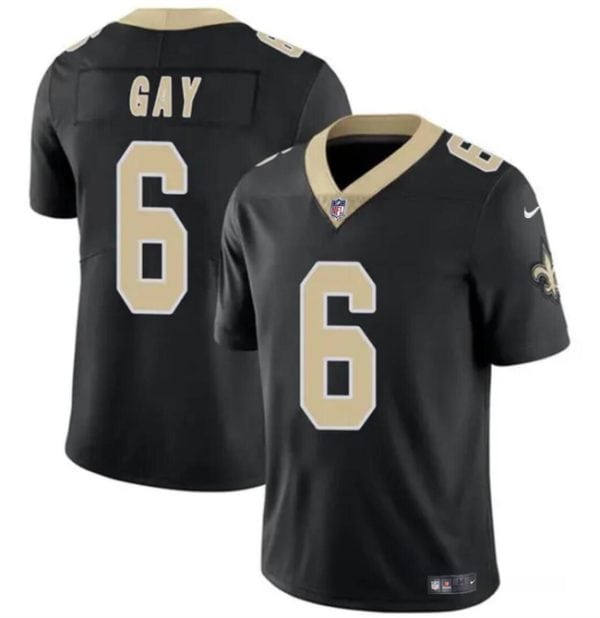 New Orleans Saints #6 Willie Gay Black Vapor Limited Stitched Jersey