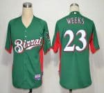 Brewers #23 Rickie Weeks Green Birrai Cool Base Stitched Jersey