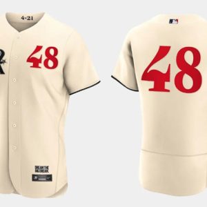 Texas Rangers #48 Jacob DeGrom Cream 2023 City Connect Flex Base Stitched Jersey