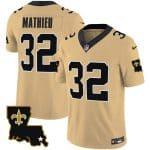 New Orleans Saints #32 Tyrann Mathieu Gold 2023 F.U.S.E. 1987 Legacy Vapor Stitched Jersey