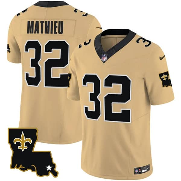 New Orleans Saints #32 Tyrann Mathieu Gold 2023 F.U.S.E. 1987 Legacy Vapor Stitched Jersey