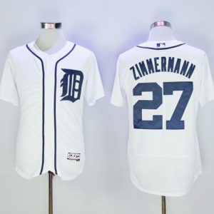Tigers #27 Jordan Zimmermann White Flexbase Authentic Collection Stitched Jersey