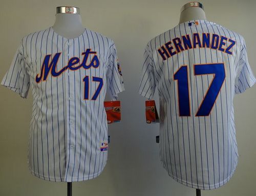 Mets #17 Keith Hernandez White(Blue Strip) Home Cool Base Stitched Jersey
