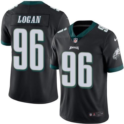 Eagles #96 Bennie Logan Black Stitched Limited Rush Nike Jersey