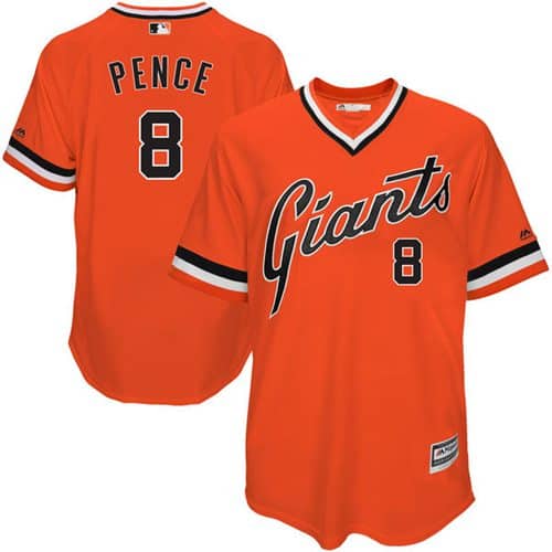 Giants #8 Hunter Pence Orange 1978 Turn Back The Clock Stitched Jerseys