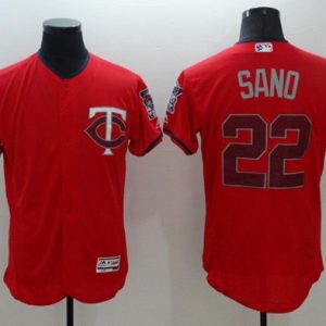 Twins #22 Miguel Sano Red Fashion Stars Stripes Flexbase Authentic Stitched Jersey