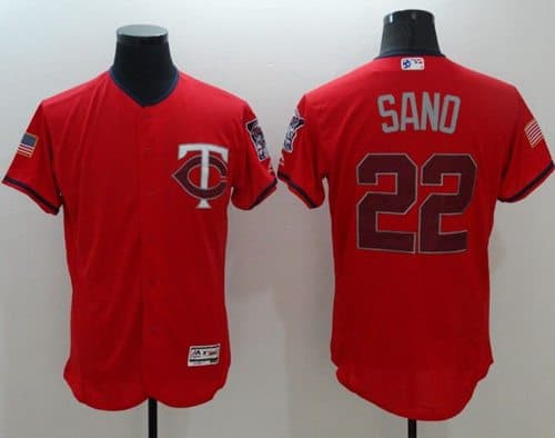Twins #22 Miguel Sano Red Fashion Stars Stripes Flexbase Authentic Stitched Jersey
