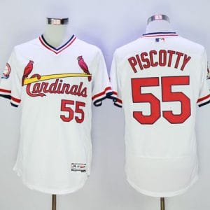 Cardinals #55 Stephen Piscotty White Flexbase Authentic Collection Cooperstown Stitched Jersey