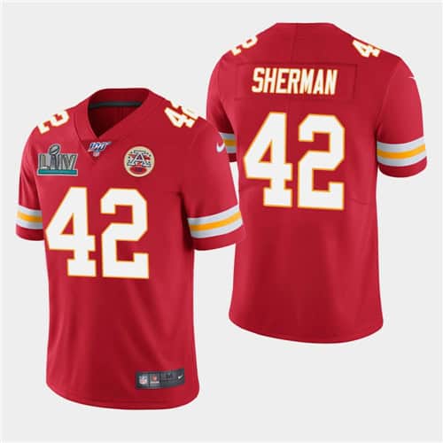 Chiefs #42 Anthony Sherman Red Super Bowl LIV Vapor Untouchable Limited Stitched Jersey