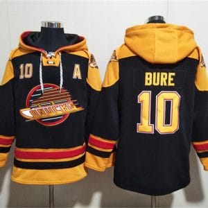 Vancouver Canucks #10 Pavel Bure Black Ageless Must-Have Lace-Up Pullover Hoodie