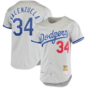 Los Angeles Dodgers #34 Toro Valenzuela Gray With Patch Cool Base Stitched Jersey