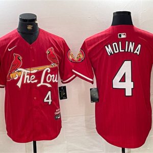 St. Louis Cardinals #4 Yadier Molina Red 2024 City Connect Limited Stitched Jersey