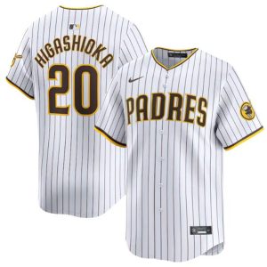 San Diego Padres #20 Kyle Higashioka White 2024 Home Limited Stitched Jersey