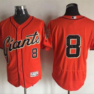 Giants #8 Hunter Pence Orange Flexbase Authentic Collection Stitched Jersey