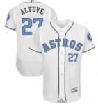 Houston Astros Customized White Blue Flex Base Stitched Baseball Jersey