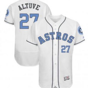 Houston Astros Customized White Blue Flex Base Stitched Baseball Jersey