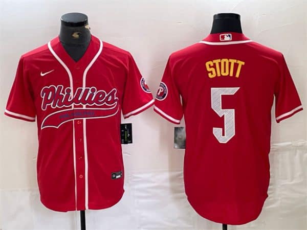 Philadelphia Phillies #5 Bryson Stott Red 2024 City Connect Stitched Jersey