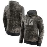 Cincinnati Bengals Black Gray Blackout Tonal Pullover Hoodie