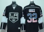 Kings #32 Jonathan Quick Black USA Flag Fashion Stitched Jersey