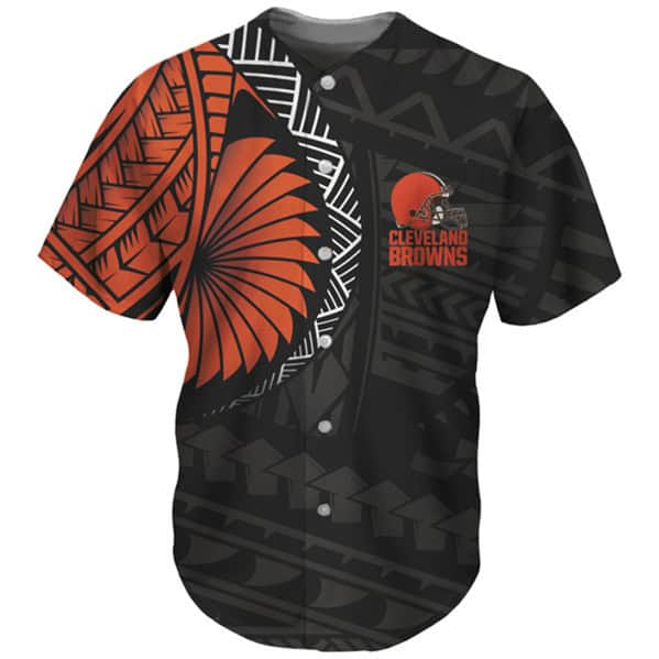 Cleveland Browns Black Orange Baseball Jersey