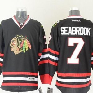 Blackhawks #7 Brent Seabrook Black Stitched Jersey