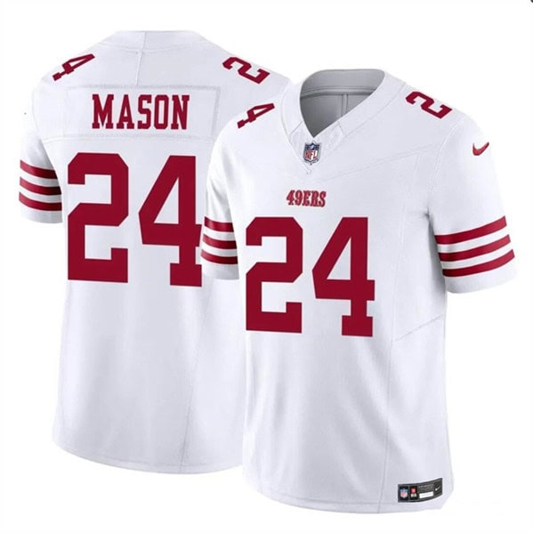 San Francisco 49ers #24 Jordan Mason White 2023 F.U.S.E. Stitched Jersey