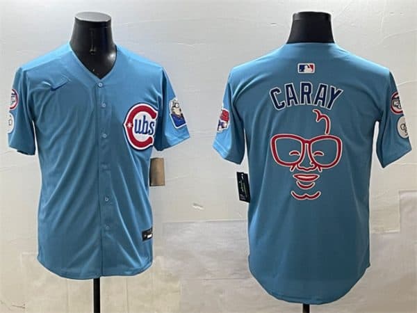 Chicago Cubs Blue Harry Caray 'Holy Cow' Patch 2024 25 2nd Alternate Limited Stitched Jersey