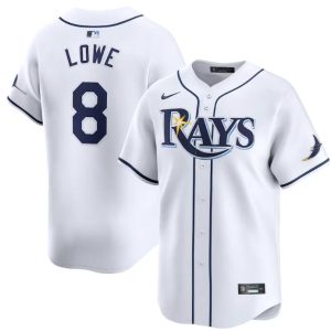 Tampa Bay Rays #8 Brandon Lowe White Home Limited Stitched Jersey