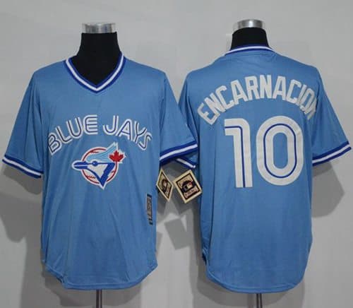 Blue Jays #10 Edwin Encarnacion Light Blue Cooperstown Throwback Stitched Jersey