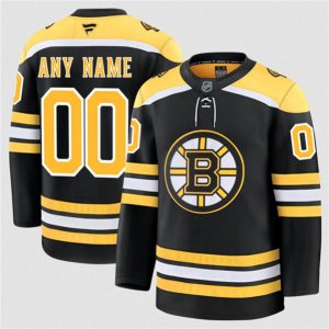 Boston Bruins Custom Black 2024-25 Home Stitched Jersey