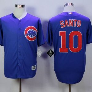 Cubs #10 Ron Santo Blue New Cool Base Stitched Jersey