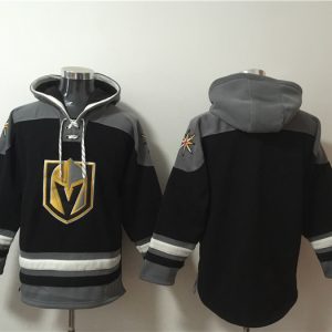 Vegas Golden Knights Blank Black Ageless Must-Have Lace-Up Pullover Hoodie
