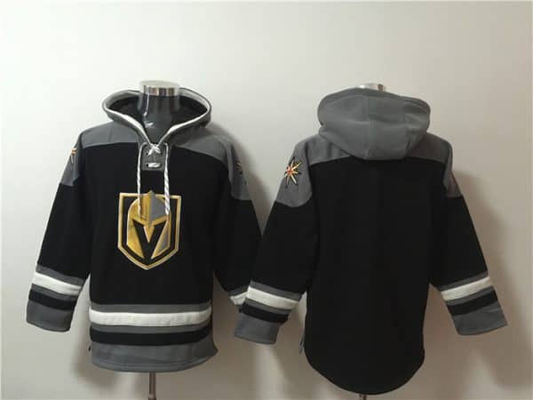 Vegas Golden Knights Blank Black Ageless Must-Have Lace-Up Pullover Hoodie