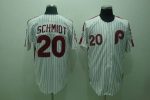 Mitchell And Ness Phillies #20 Mike Schmidt Stitched White Red Strip Throwback Jersey